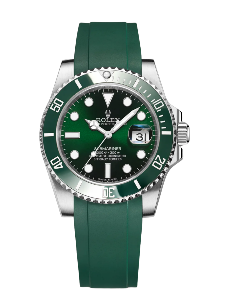 【Super Clone】Rolex Submariner 126610LV Green Rubber Strap Black Dial 41mm Mens Replica Watch